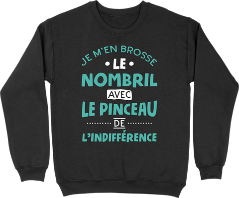 Pull homme je m'en brosse le nombril