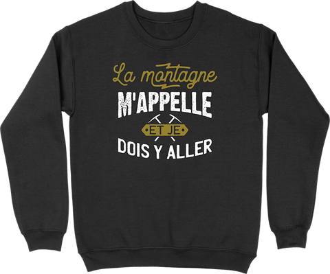 Pull homme la montagne m'appelle