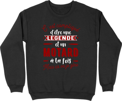 Pull homme motard et légende