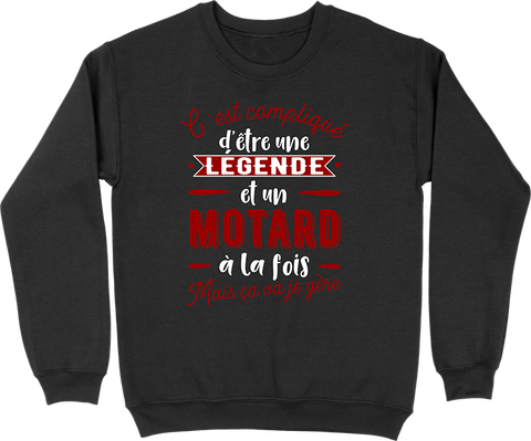 Pull homme motard et légende