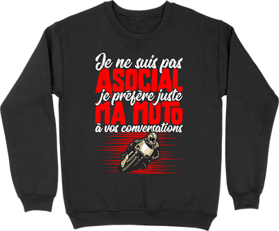 Pull homme pas asocial moto