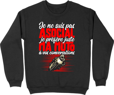 Pull homme pas asocial moto