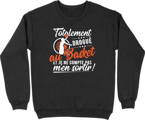 Pull homme totalement drogué au basket