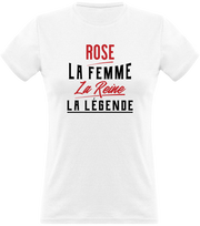 T shirt femme rose la femme la reine la légende