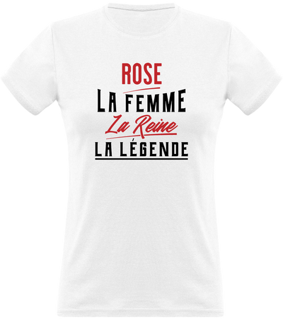 T shirt femme rose la femme la reine la légende