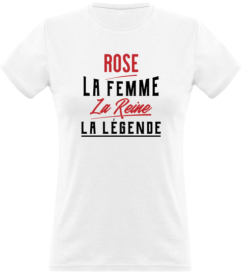 T shirt femme rose la femme la reine la légende