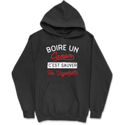 Sweat à capuche homme boire pour sauver