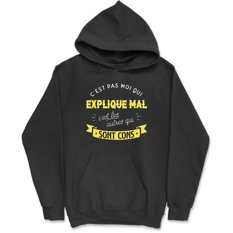 Sweat à capuche homme c'est pas moi qui explique mal