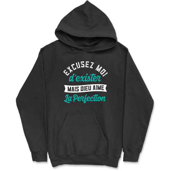 Sweat à capuche homme dieu aime la perfection