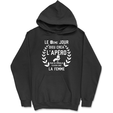 Sweat à capuche homme dieu créa l'apéro