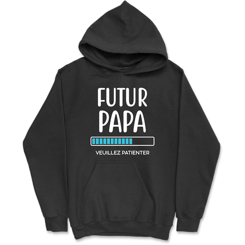 Sweat à capuche homme futur papa veuillez patienter