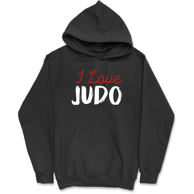 Sweat à capuche homme i love judo