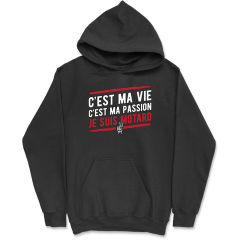 Sweat à capuche homme je suis motard