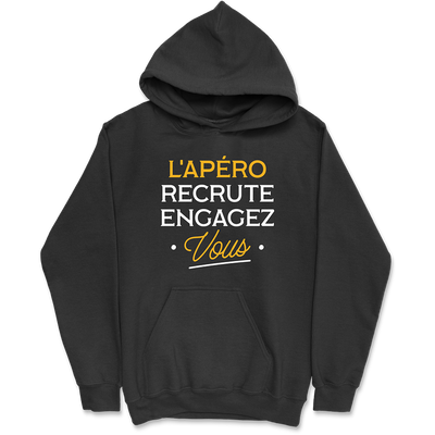 Sweat à capuche homme l'apéro recrute