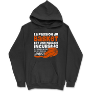 Sweat à capuche homme la passion du basket