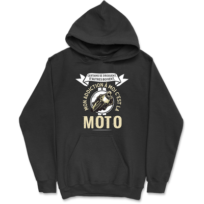 Sweat à capuche homme mon addiction la moto