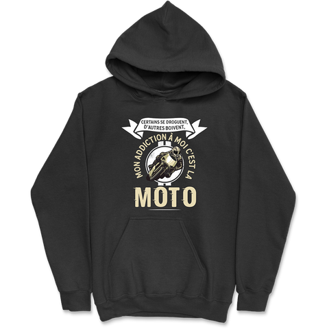 Sweat à capuche homme mon addiction la moto