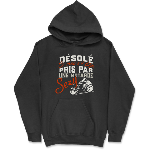 Sweat à capuche homme motard déjà pris