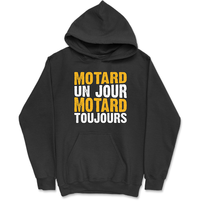 Sweat à capuche homme motard un jour motard toujours