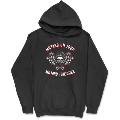 Sweat à capuche homme motard un jour