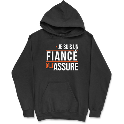 Sweat à capuche homme un fiancé qui assure