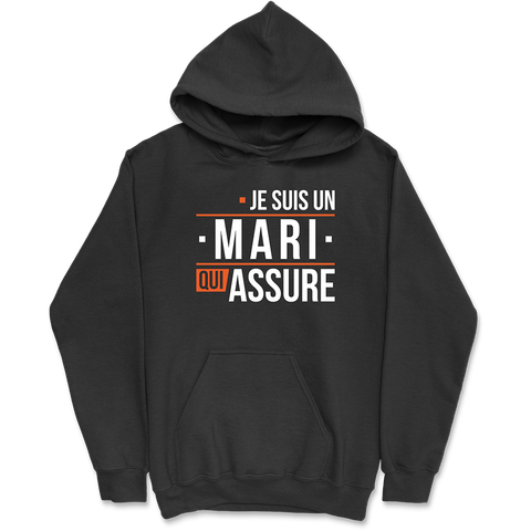 Sweat à capuche homme un mari qui assure