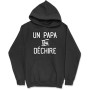 Sweat à capuche homme un papa qui déchire
