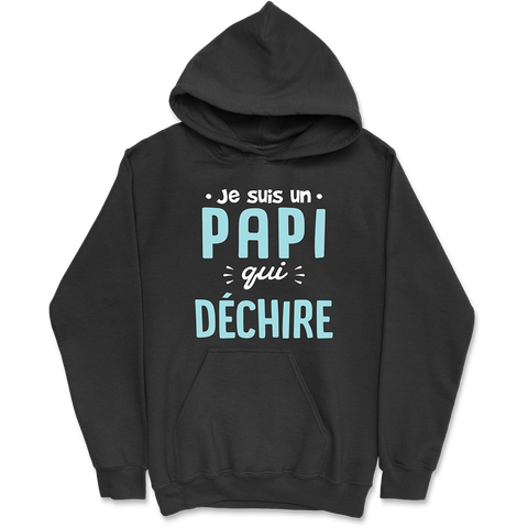 Sweat à capuche homme un papi qui déchire 2