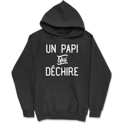 Sweat à capuche homme un papi qui déchire