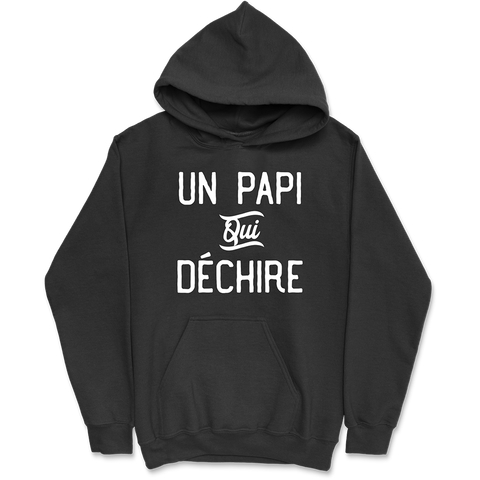 Sweat à capuche homme un papi qui déchire