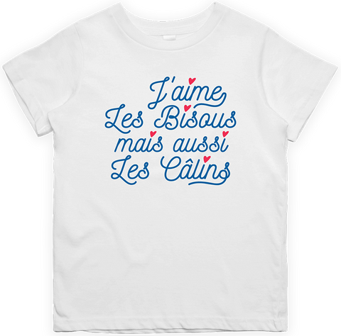 T shirt enfant J'aime les bisous