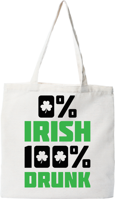 Tote bag coton recyclé 0% irish 100% drunk