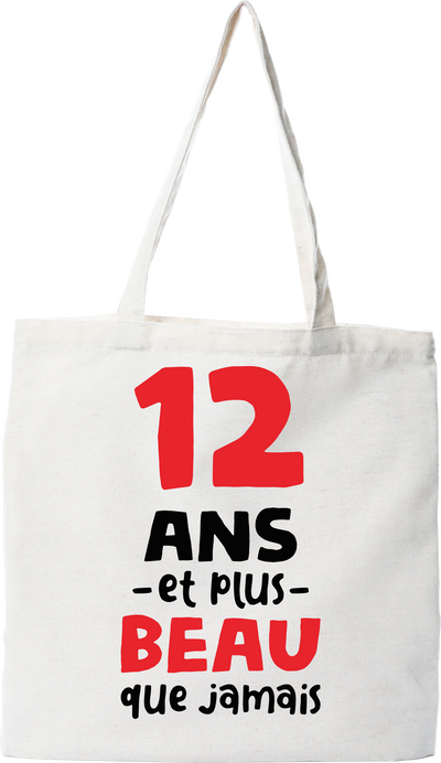 Tote bag coton recyclé 12 ans et plus beau