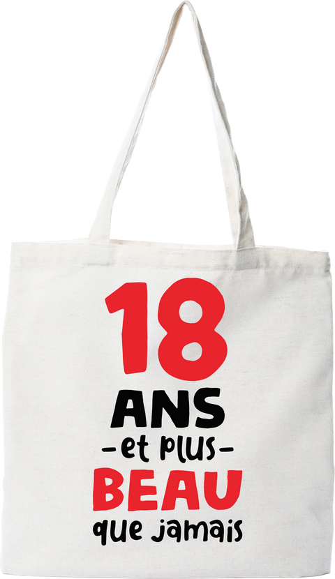 Tote bag coton recyclé 18 ans et plus beau