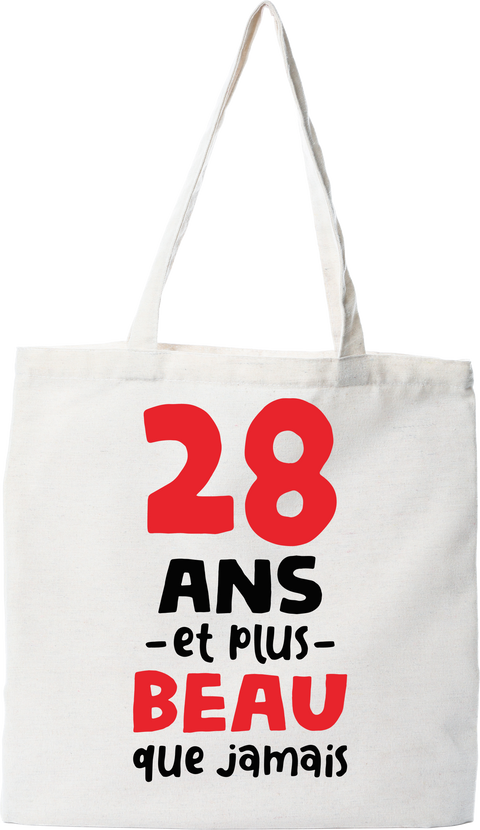 Tote bag coton recyclé 28 ans et plus beau