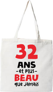 Tote bag coton recyclé 32 ans et plus beau