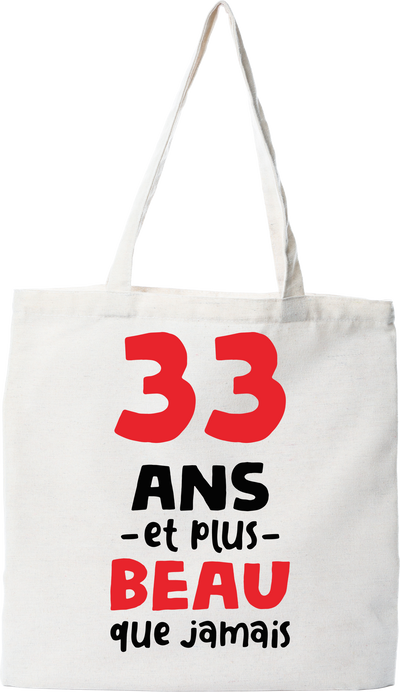 Tote bag coton recyclé 33 ans et plus beau