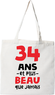 Tote bag coton recyclé 34 ans et plus beau
