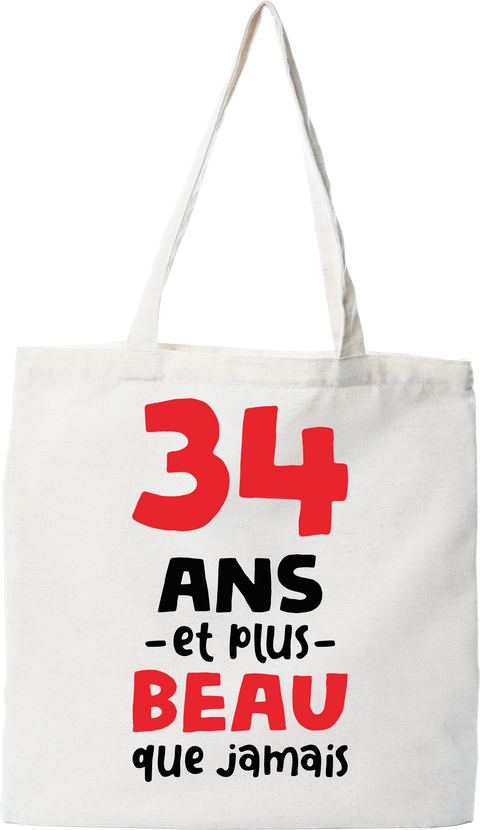 Tote bag coton recyclé 34 ans et plus beau