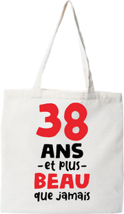 Tote bag coton recyclé 38 ans et plus beau