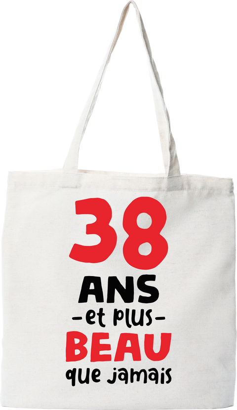 Tote bag coton recyclé 38 ans et plus beau
