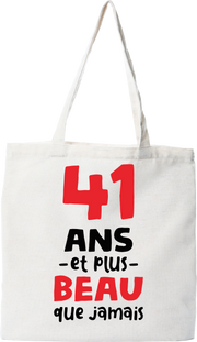 Tote bag coton recyclé 41 ans et plus beau