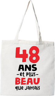 Tote bag coton recyclé 48 ans et plus beau