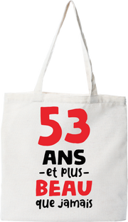 Tote bag coton recyclé 53 ans et plus beau