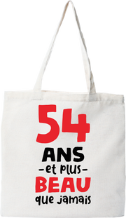 Tote bag coton recyclé 54 ans et plus beau