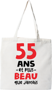 Tote bag coton recyclé 55 ans et plus beau