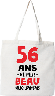 Tote bag coton recyclé 56 ans et plus beau