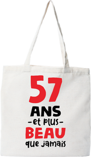 Tote bag coton recyclé 57 ans et plus beau