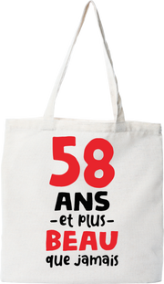 Tote bag coton recyclé 58 ans et plus beau