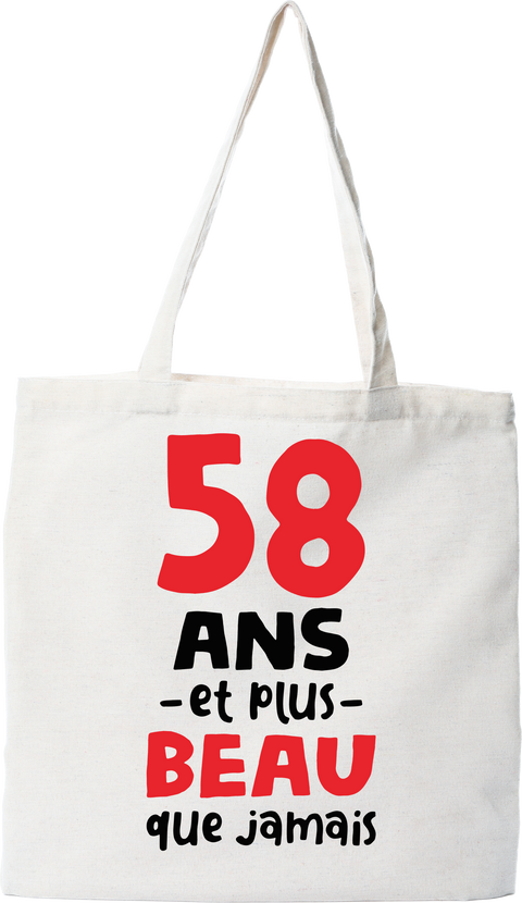 Tote bag coton recyclé 58 ans et plus beau